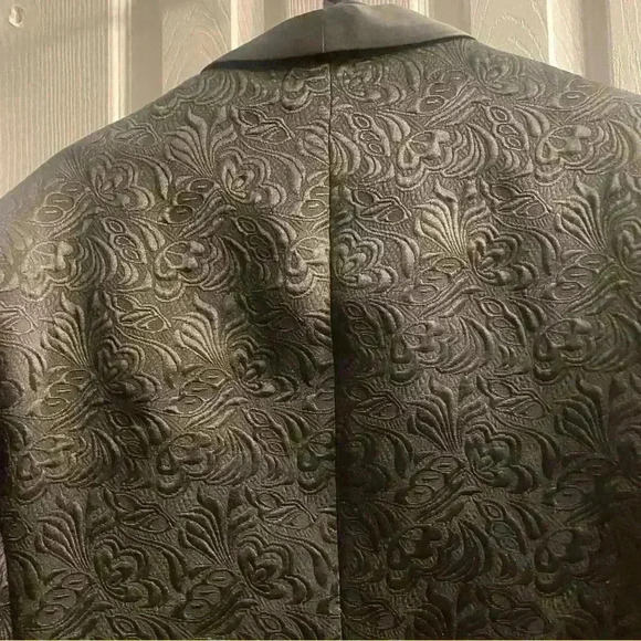 Vinci Philosophy black evening formal wedding vest & jacket with raised design - Picture 6 of 16